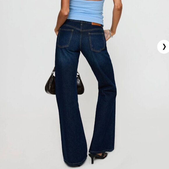 NWT Princess Polly Rearview Low Rise Bootleg Jeans Dark Blue - Picture 2 of 9